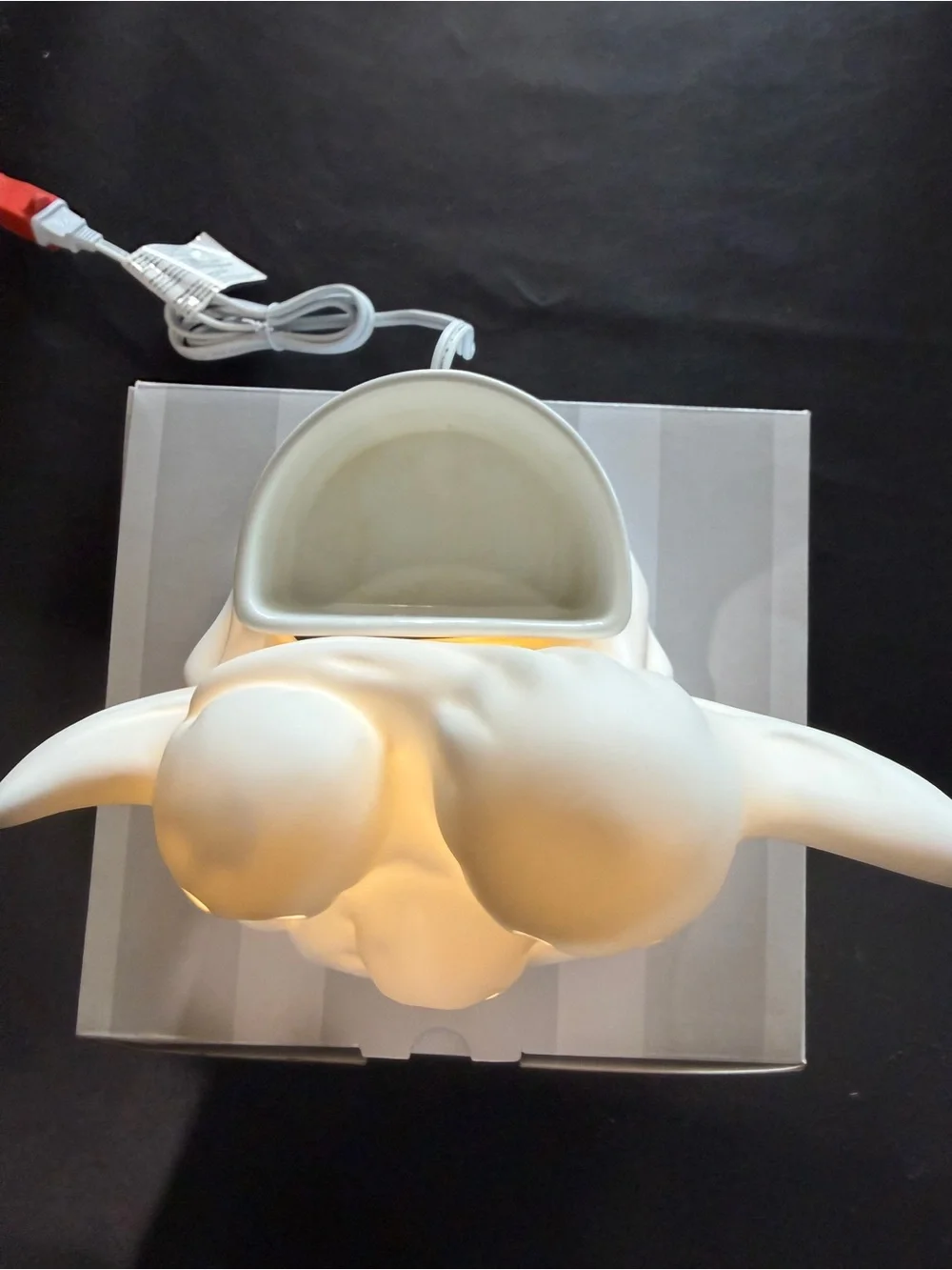 White Ceramic Triple Ghost scentsy warmer